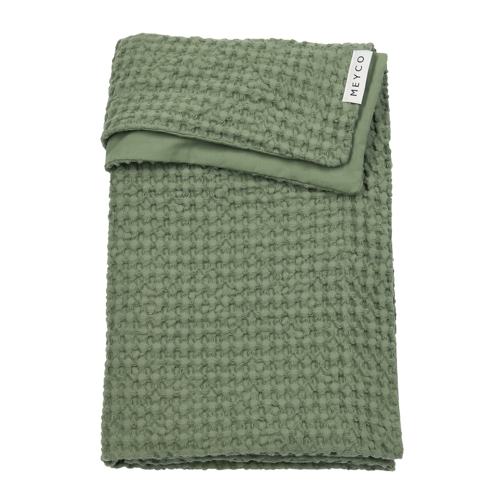 Meyco | Deken Waffle Cotton Olive Green 100x150cm