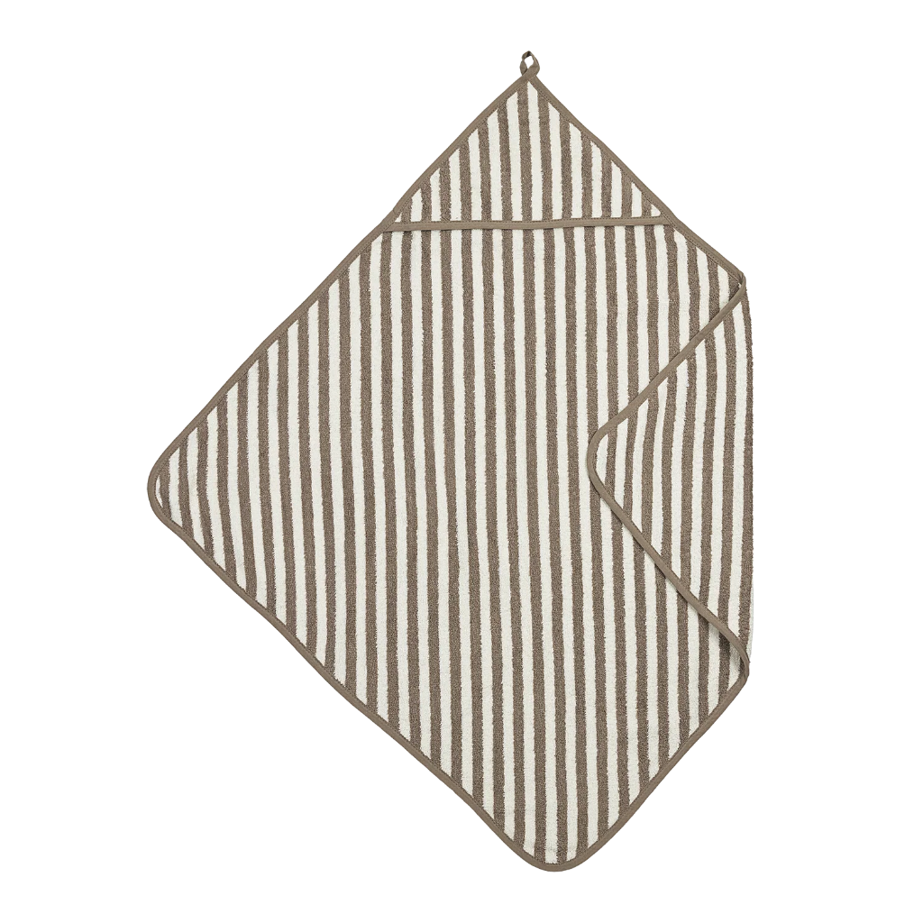 Meyco | Badcape Badstof Jacquard Fat Stripe Taupe Bruin 75x75cm 