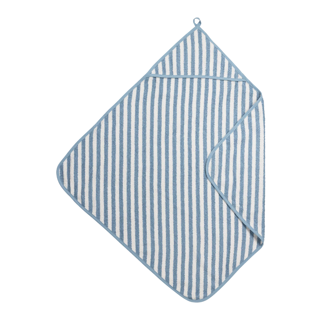 Meyco | Badcape Badstof Jacquard Fat Stripe Jeans Blue Blauw 75x75cm