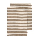 Meyco | Washandje Pre-washed Hydrofiel Fat Stripe Taupe 20x17cm 2-pack 