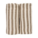 Meyco | Tetra Doek Pre-washed Fat Stripe Taupe Bruin 120x120cm 2-Pack 