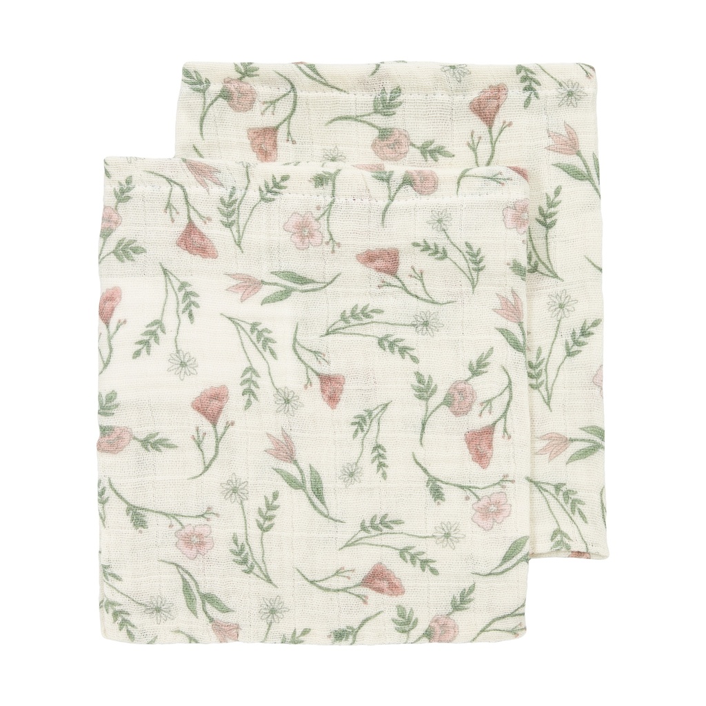 Meyco | Washandjes Pre-washed Hydrofiel Flower Multicolour 20x17cm 2-pack 