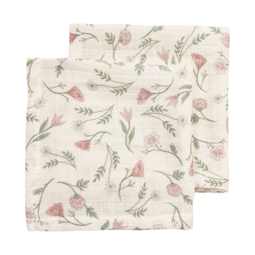 Meyco | Monddoekje Pre-washed Hydrofiel Flower Multicolour 30x30cm 2-Pack 