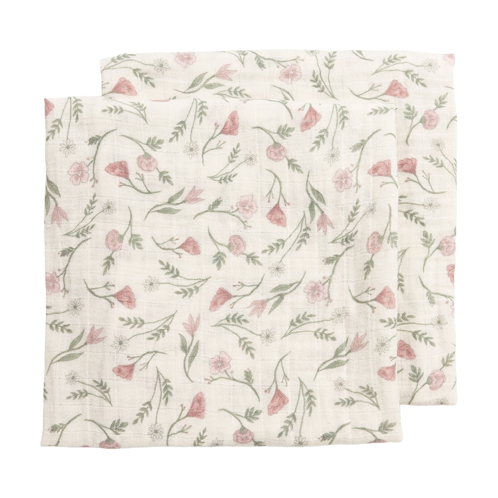 Meyco | Tetra Doek Pre-washed Flower Multicolour 70x70cm 2-pack 