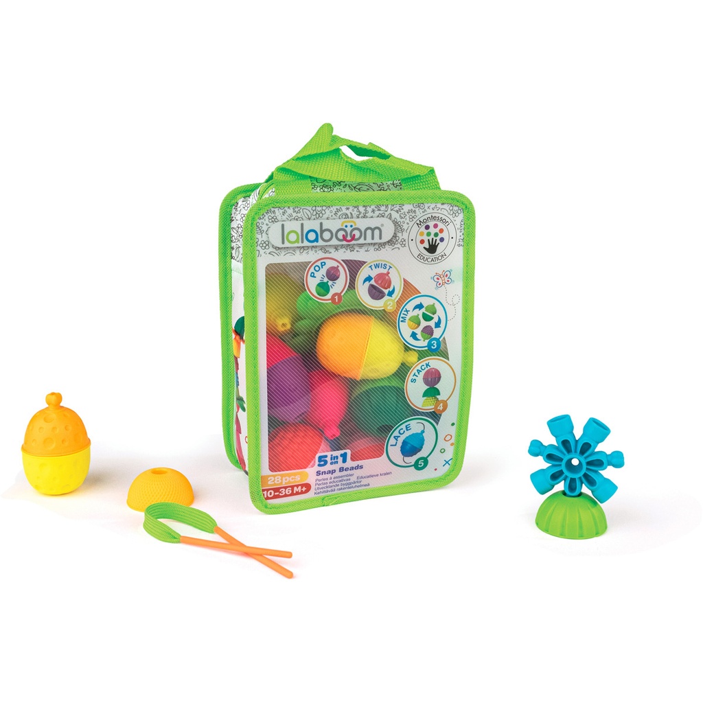 Lalaboom | Educatief Speelgoed Kralen en Accessoires 28pcs