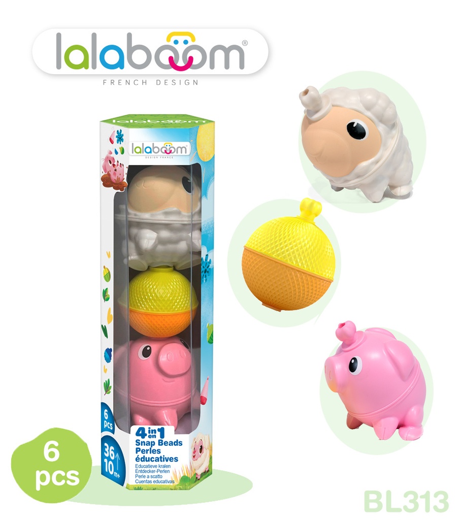 Lalaboom | Educatief Speelgoed Set Dieren Schaap en Varken 6pcs