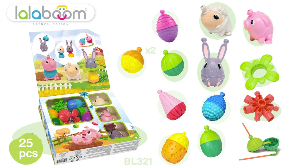 Lalaboom | Educatief Speelgoed Boerderij Cadeaudoos 25pcs