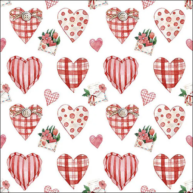 Ambiente | Servetten Lovely Hearts 3-laags FSC Mix 33x33cm 20-pack