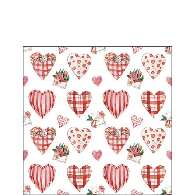 Ambiente | Servetten lovely Hearts 3-laags 100%FSC 25x25cm 20-pack