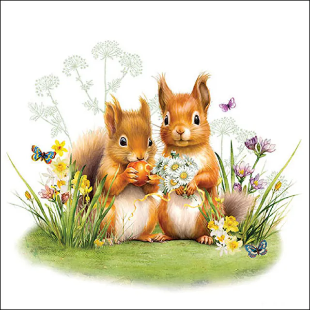 Ambiente | Servetten Litte Squirrels 3-laags 100%FSC 33x33cm 20-pack