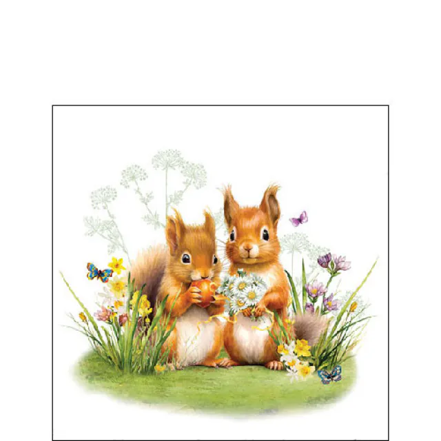 Ambiente | Servetten Little Squirrels 3-laags 100%FSC 25x25cm 20-pack