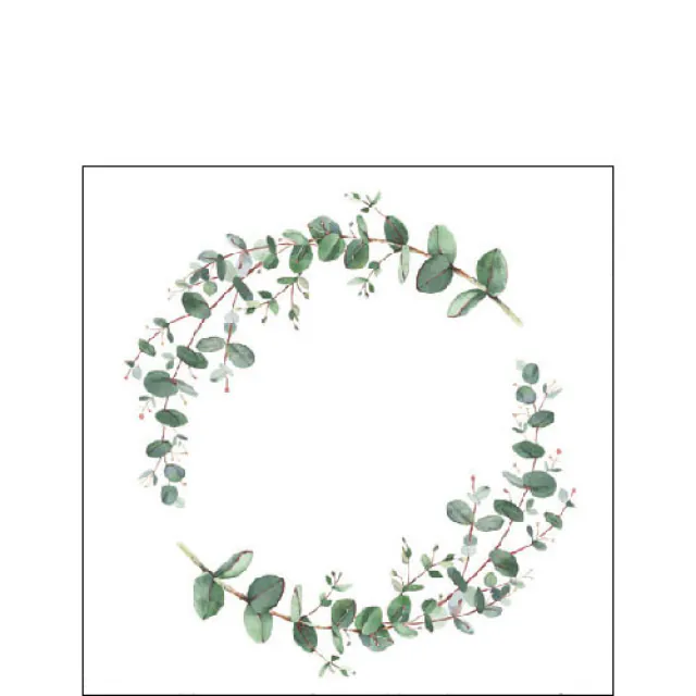 Ambiente | Servetten Eucalyptus Branch White 3-laags 25x25cm 20-pack