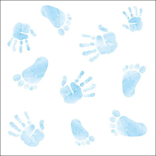 Ambiente | Servetten Hands And Feet Blue 3-laags 33x33cm 20-pack