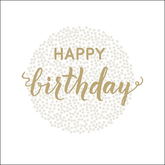 Ambiente | Servetten Birthday Dots Gold 3-laags 33x33cm 20-pack