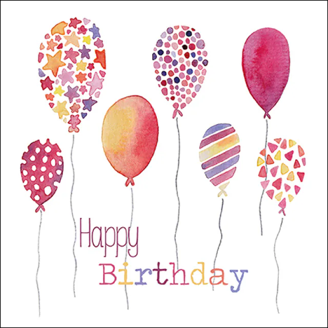 Ambiente | Servetten Birthday Balloons 3-laags 100%FSC  33x33cm 20-pack