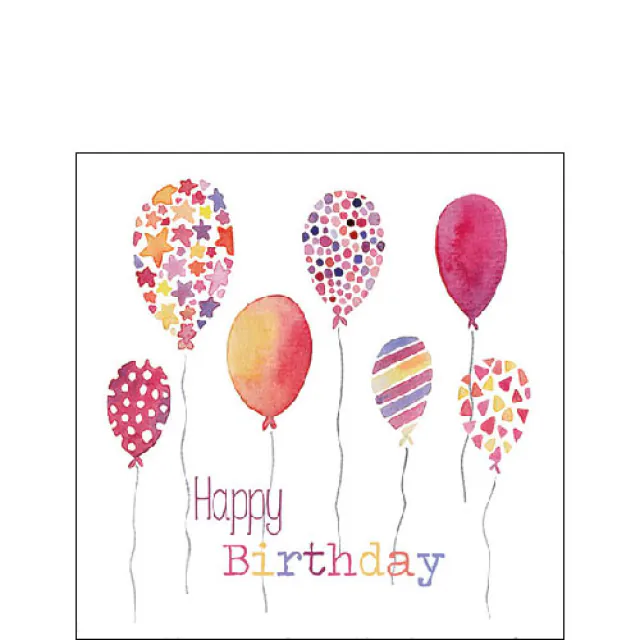 Ambiente | Servetten Birthday Balloons 3-laags 100%FSC 25x25cm 20-pack