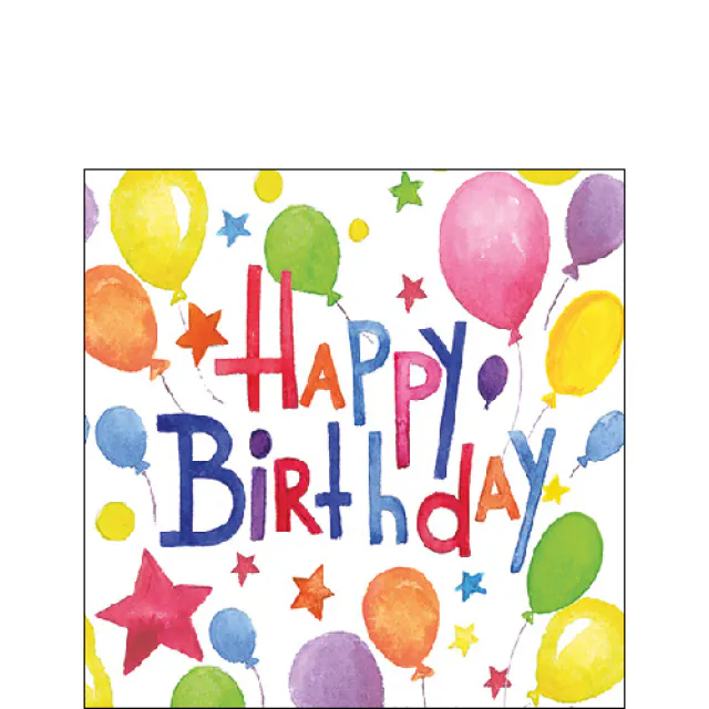 Ambiente | Servetten Colourful Birthday 3-laags 100%FSC 25x25cm 20-pack