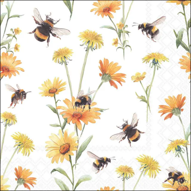 Ambiente | Servetten Busy Bees 3-laags 100%FSC 33x33cm 20-pack