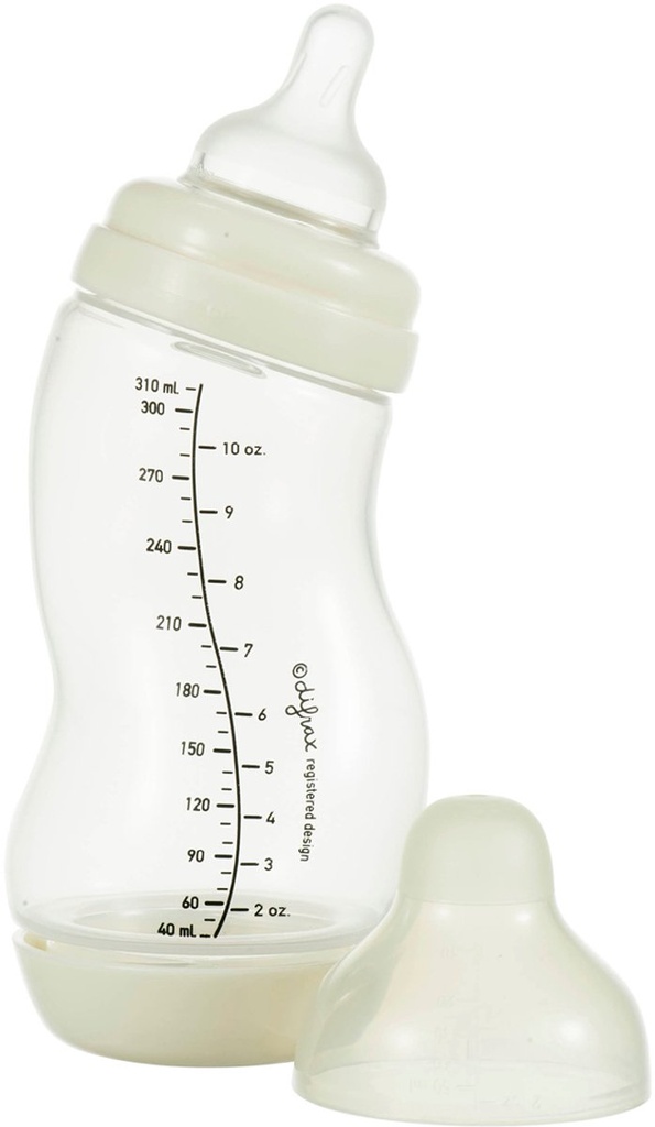 Difrax | Breedhalsfles/S-Fles Basic Wide Ivory 310ml