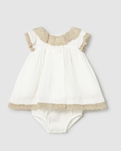 Mayoral | Jurk Girls Layette Cream 2-delig