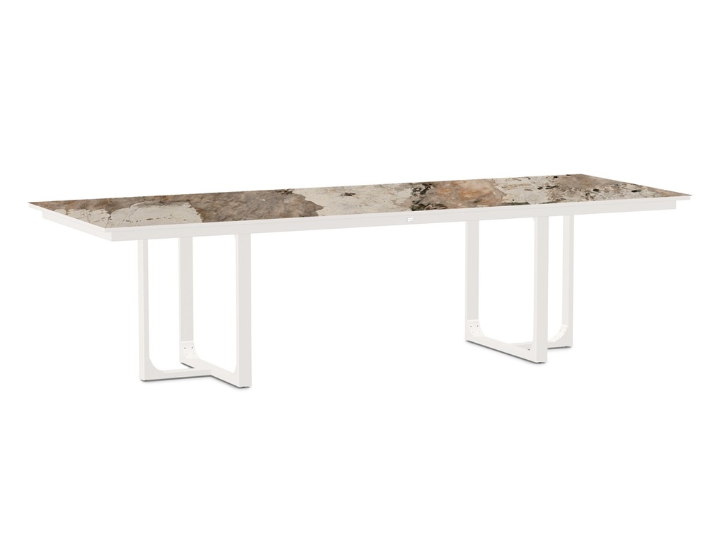 Tierra | Tuintafel Nida Alu Dining Table Dekton Khalo Creme White 28x100cm 