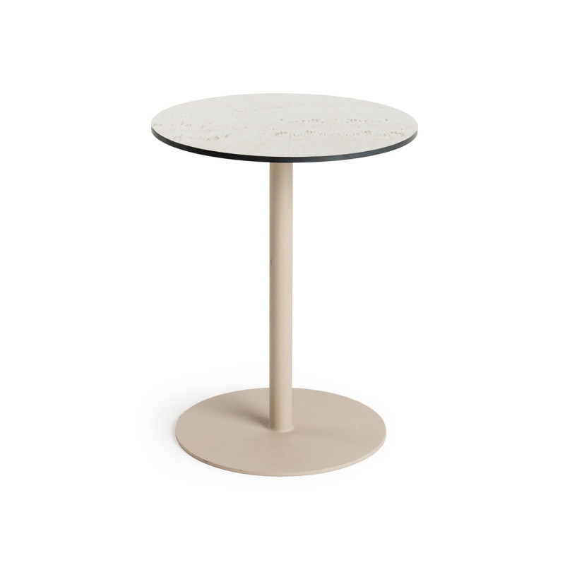 Tierra | Tuintafel Trespa Travertin Solea Coffee Table Round Small Champagne 