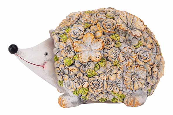 Cosy & Trendy | Beeld Egel Flowers Polyresin 13,55x8,5x7,8cm