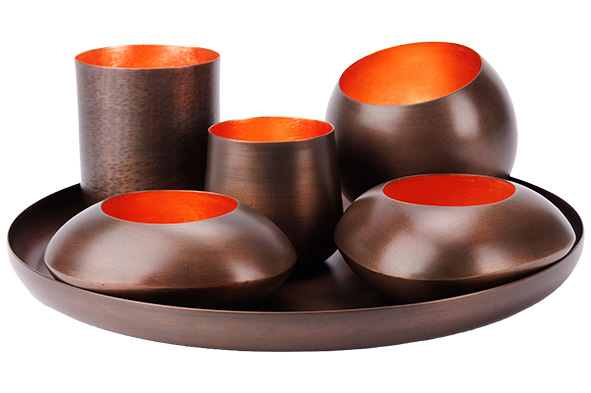 Cosy & Trendy | Giftset Theelichthouders Koper Ø30x10cm 6-delig