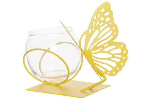 Cosy & Trendy | Theelichthouder Butterfly Glas Cup Ø8x7cm Ø13x12cm