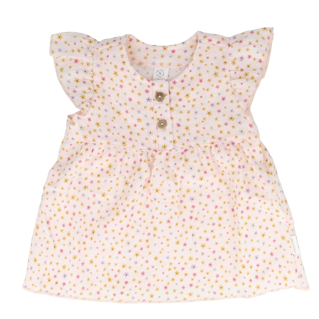 Maximo | T-shirt Girls Muslin Muschelrosa-Blümchen 