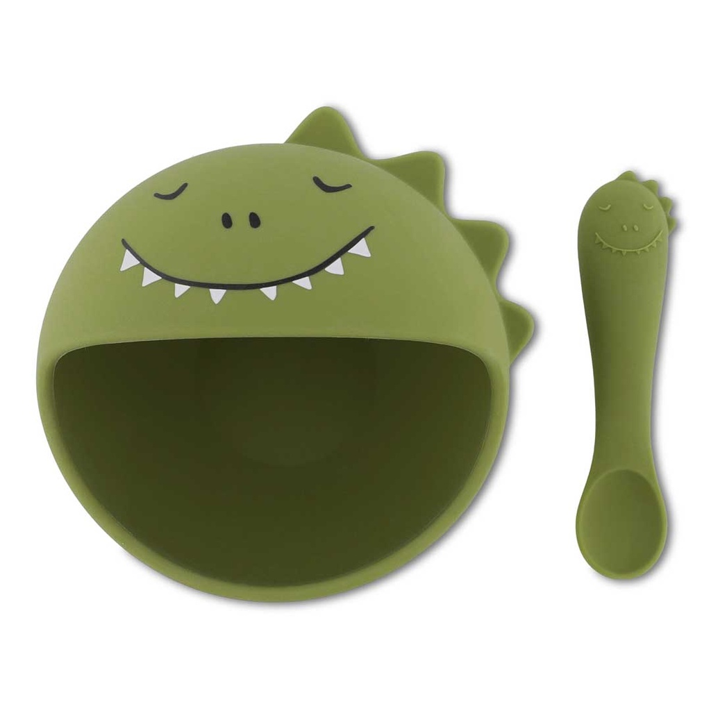 Trixie | Eetset Mr Dino Baby's Eerste Eetset Groen