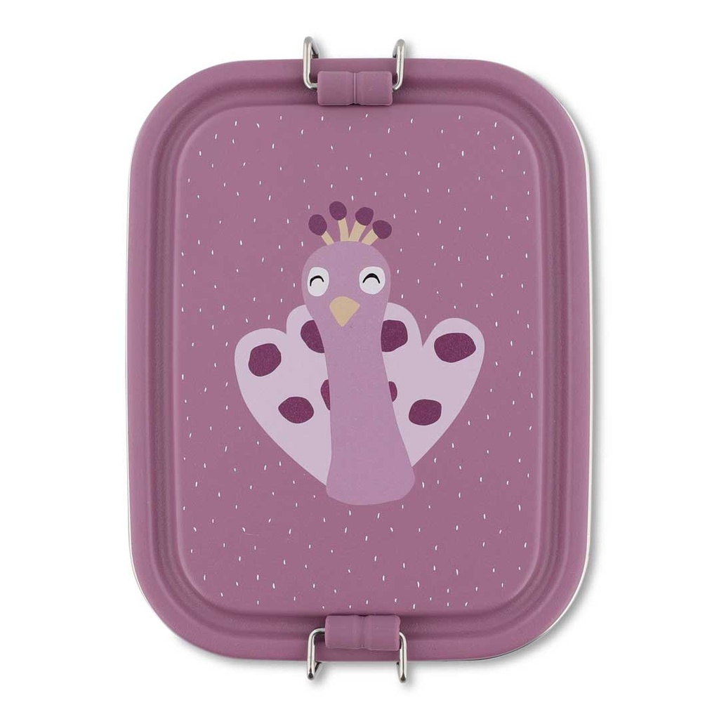 Trixie | Brooddoos Mrs. Peacock Klein Paars17x13x6cm