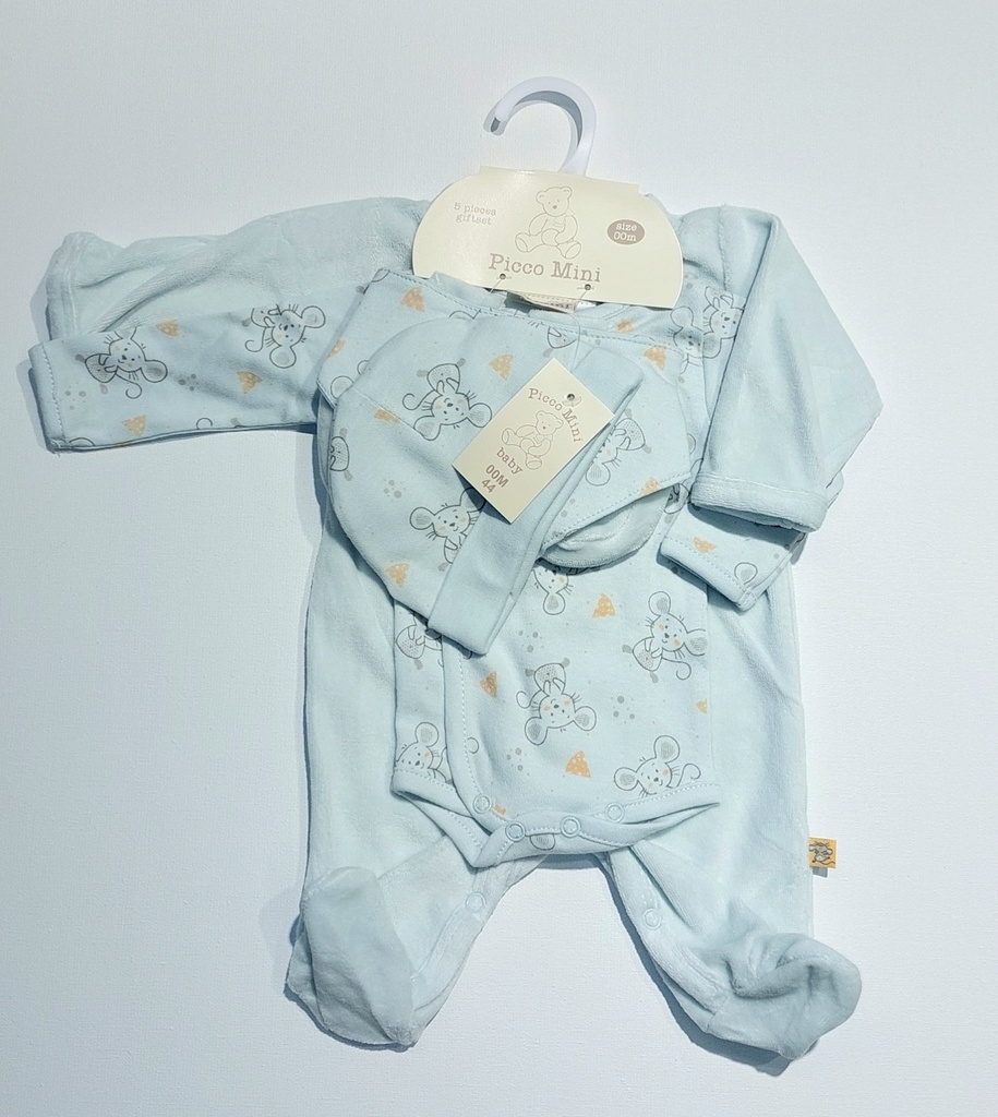 Picco Mini | Pyjama Muis Giftset Blauw 3-delig