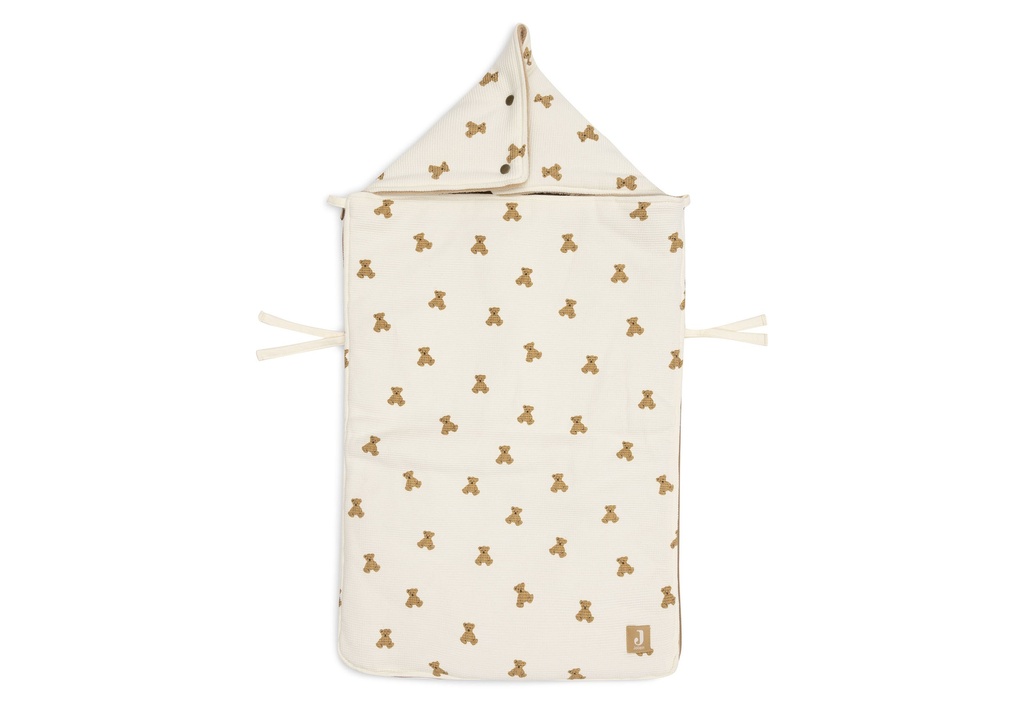 Jollein | Voetenzak Group 0+ 3/5punts Gordel Mini Teddy Bear Waffle Ecru/Bruin