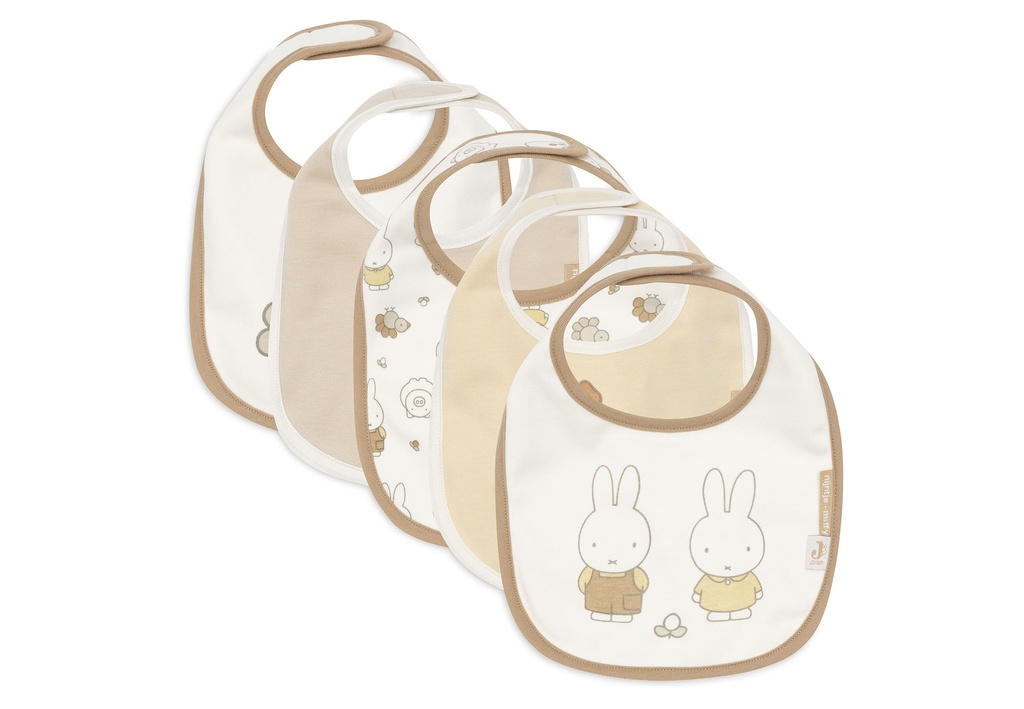 Jollein | Slabbetje Miffy Family Farm Jersey Waterproof Velcrosluiting 5-pack