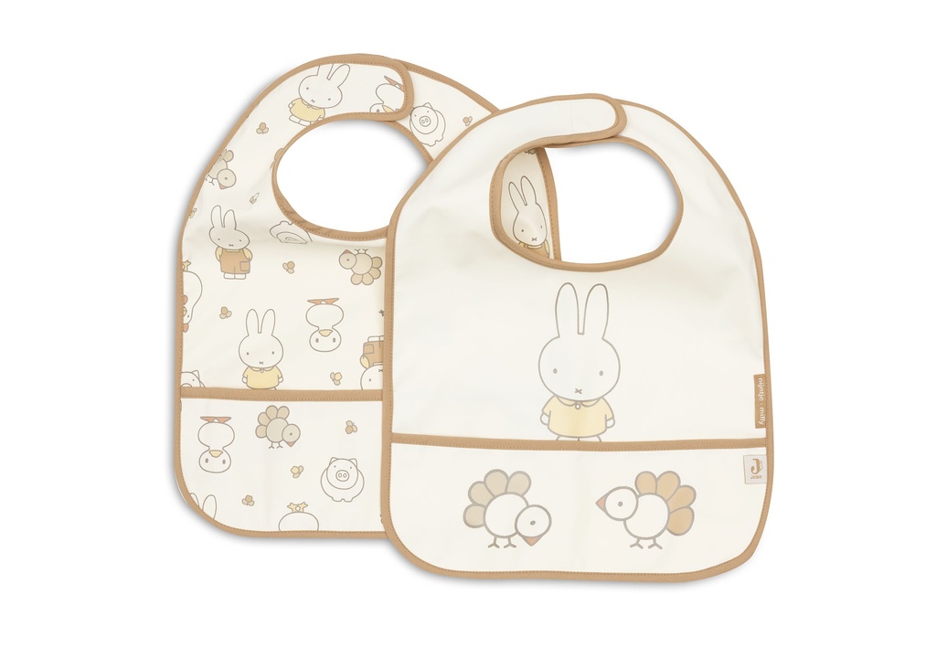 Jollein | Slabbetje Miffy Family Farm Waterproof Velcrosluiting 2-pack
