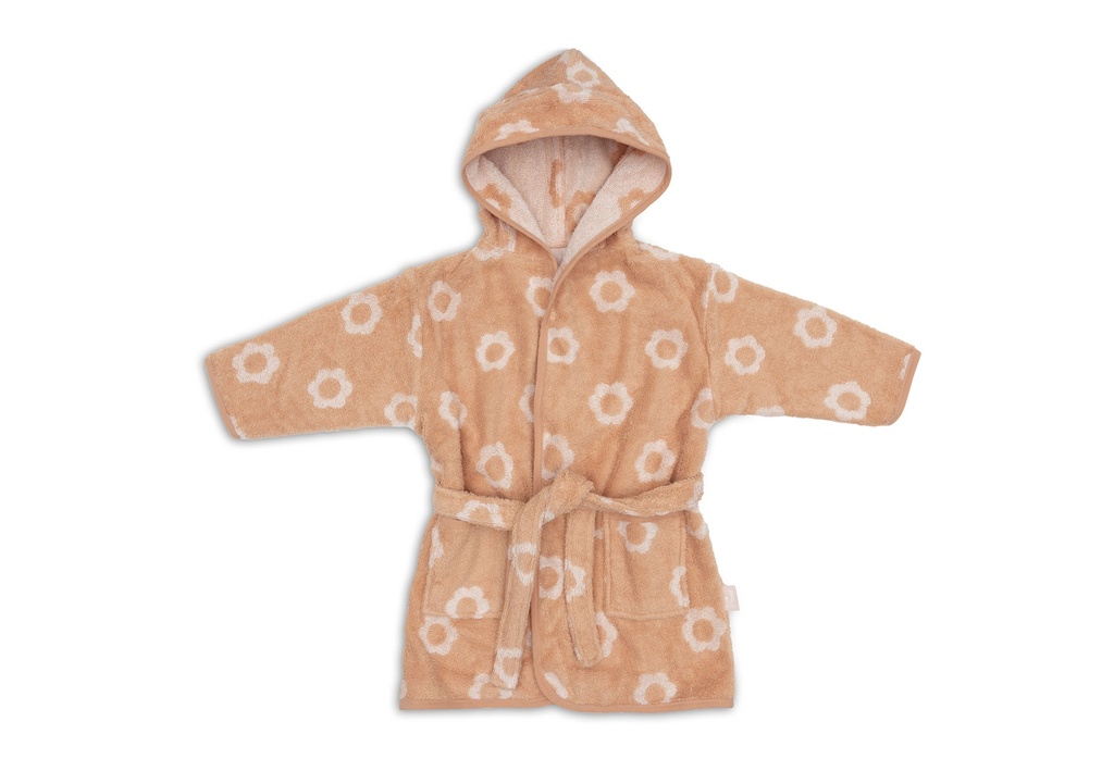 Jollein | Badjas Jacquard Flower Badstof Roze 1-2Y