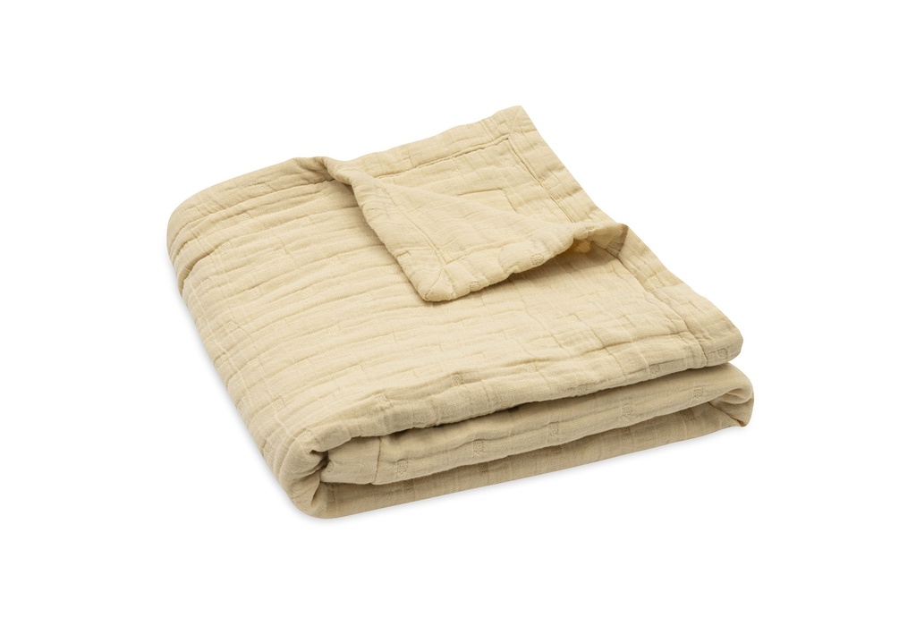 Jollein | Deken Jacquard Vanilla Hydrofiel Geel 75x100cm