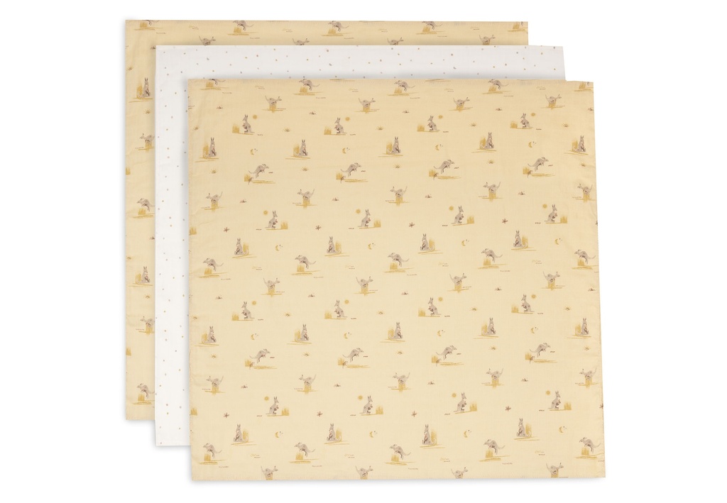 Jollein | Tetra Doek Kangaroots 70x70cm 3-pack