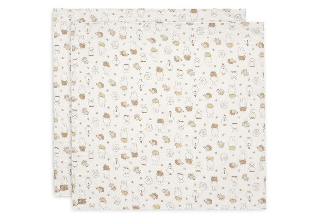 Jollein | Tetra Doek Miffy Family Farm 115x115cm 2-pack