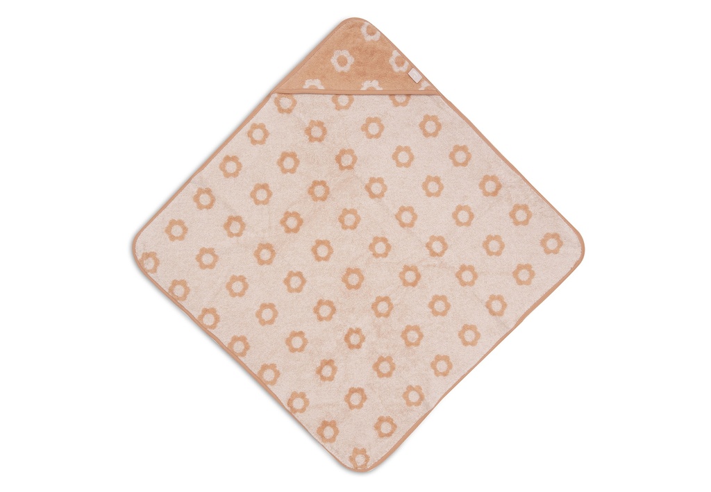 Jollein | Badcape Jacquard Flower Badstof Roze 75x75cm