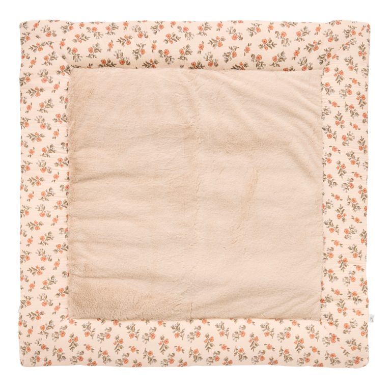 BB&Co | Parklegger Fleurs/Fausse Fourrure Beige Omkeerbaar 75x95cm