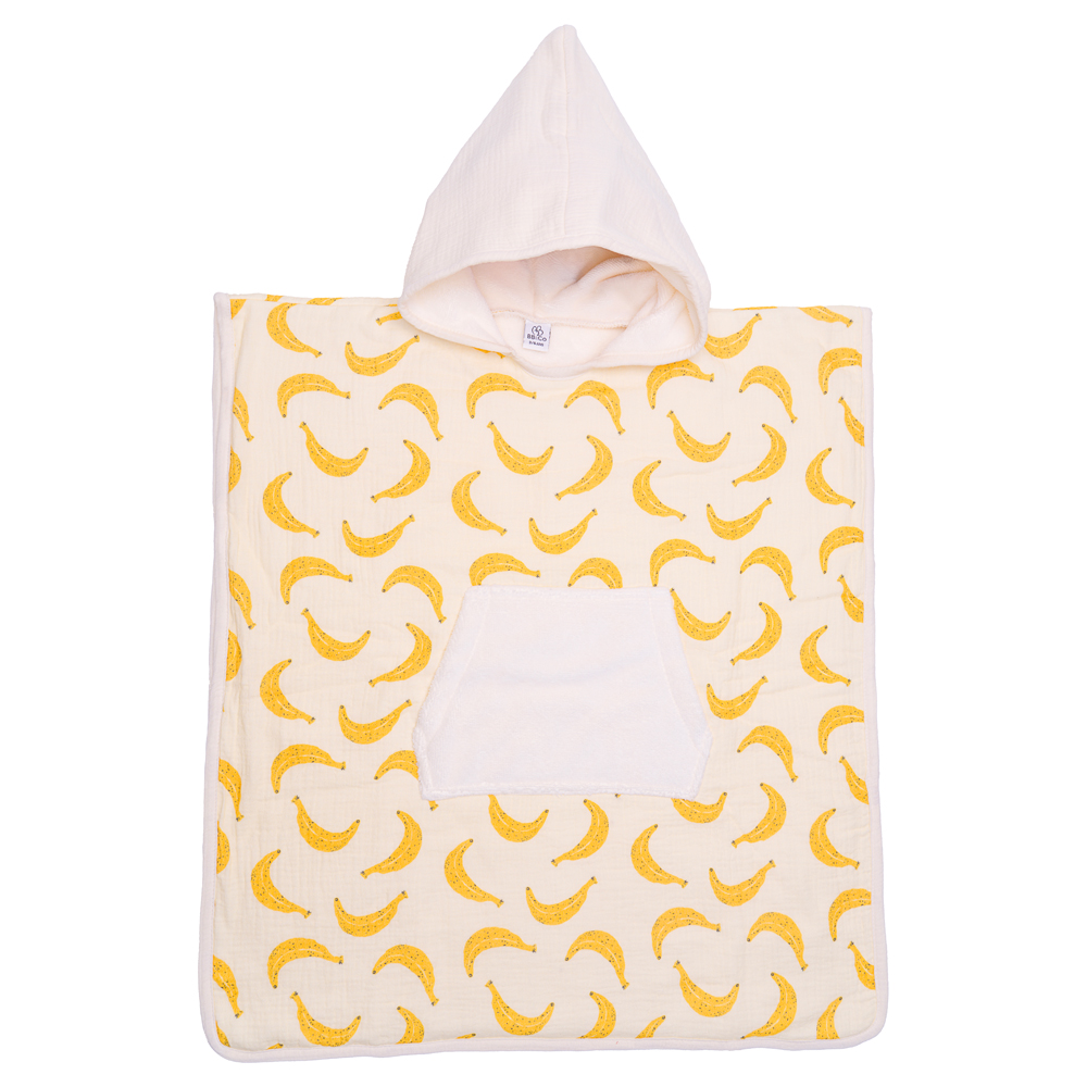 BB&Co | Poncho Bambou Ivoire/Bananes 3-5Y