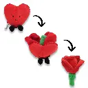 Flipetz | Pluche Knuffel I Love You Heart/Flower Poppy Red