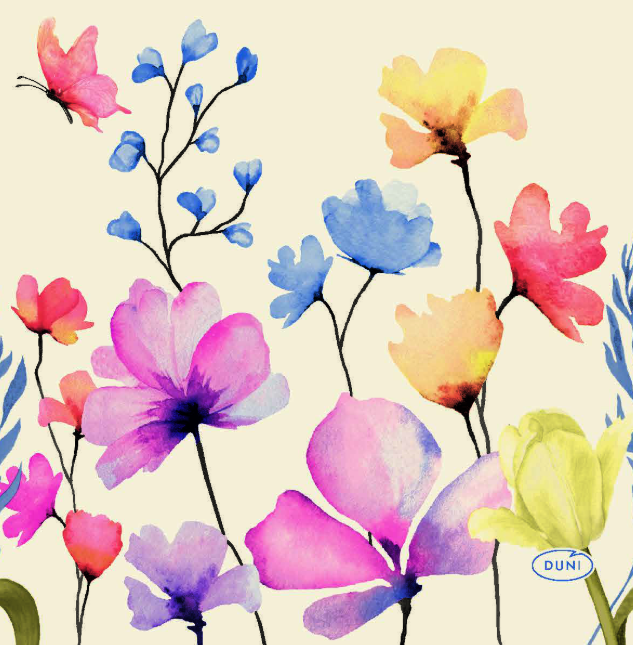 Duni | Servetten Floral Haven 3-laags 24x24cm 20-pack