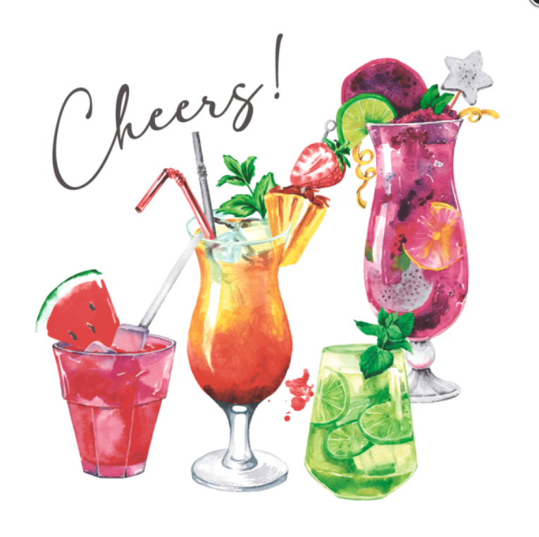 Duni | Servetten Colourful Cheers 3-laags 33x33cm 20-pack