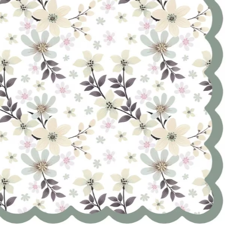 Duni | Servetten Blossom Bliss White 3-laags 33x33cm 20-pack
