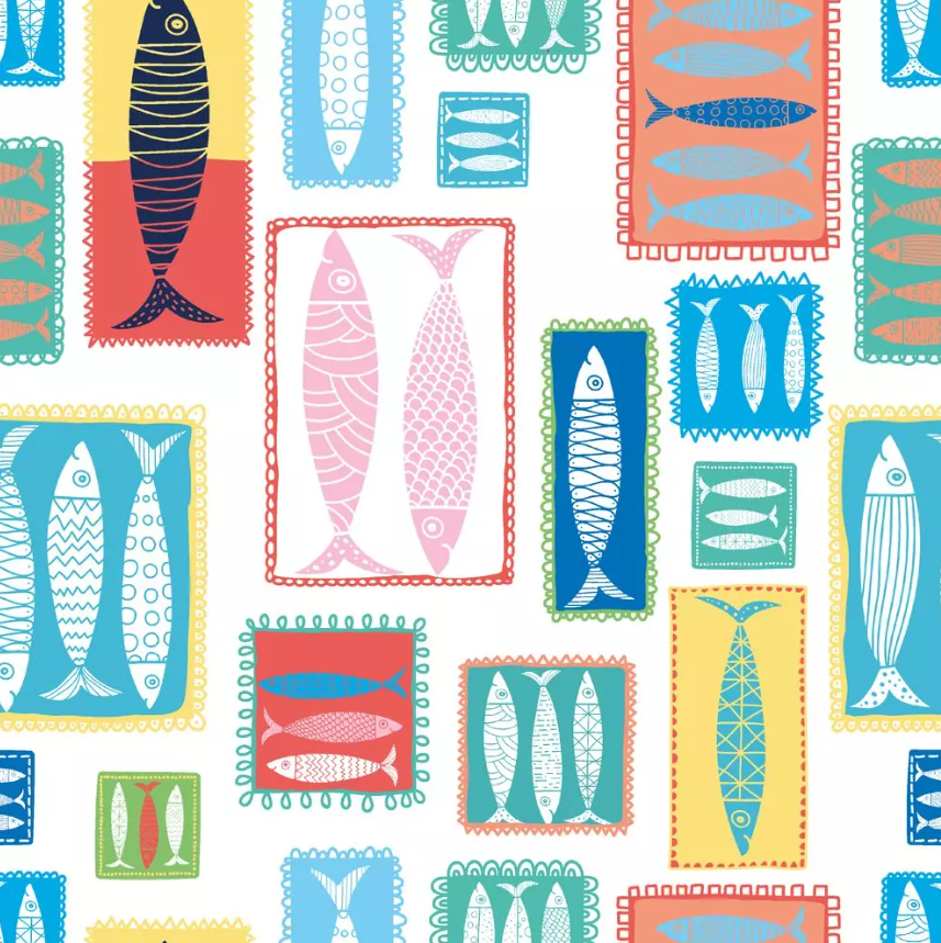 Duni | Servetten Retro Fish 3-laags 33x33cm 20-pack