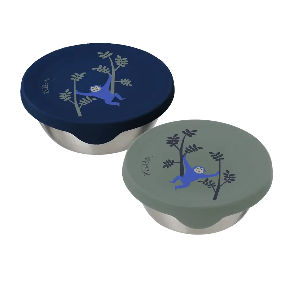 Fresk | Bewaarpotje Monkey RVS Snackdoos 2-pack