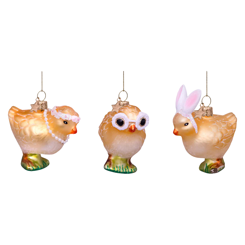 Vondels | Hangfiguur Chicks Easter Glas H6cm 3-pack